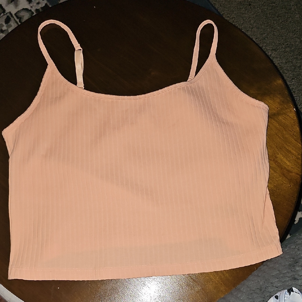 Old Navy Pink Ribbed Crop Camisole